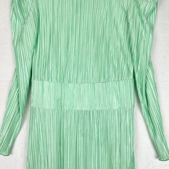 LoveShackFancy Carleen Dress Size 4 Light Emerald Green Pleated Plisse - Picture 5 of 6